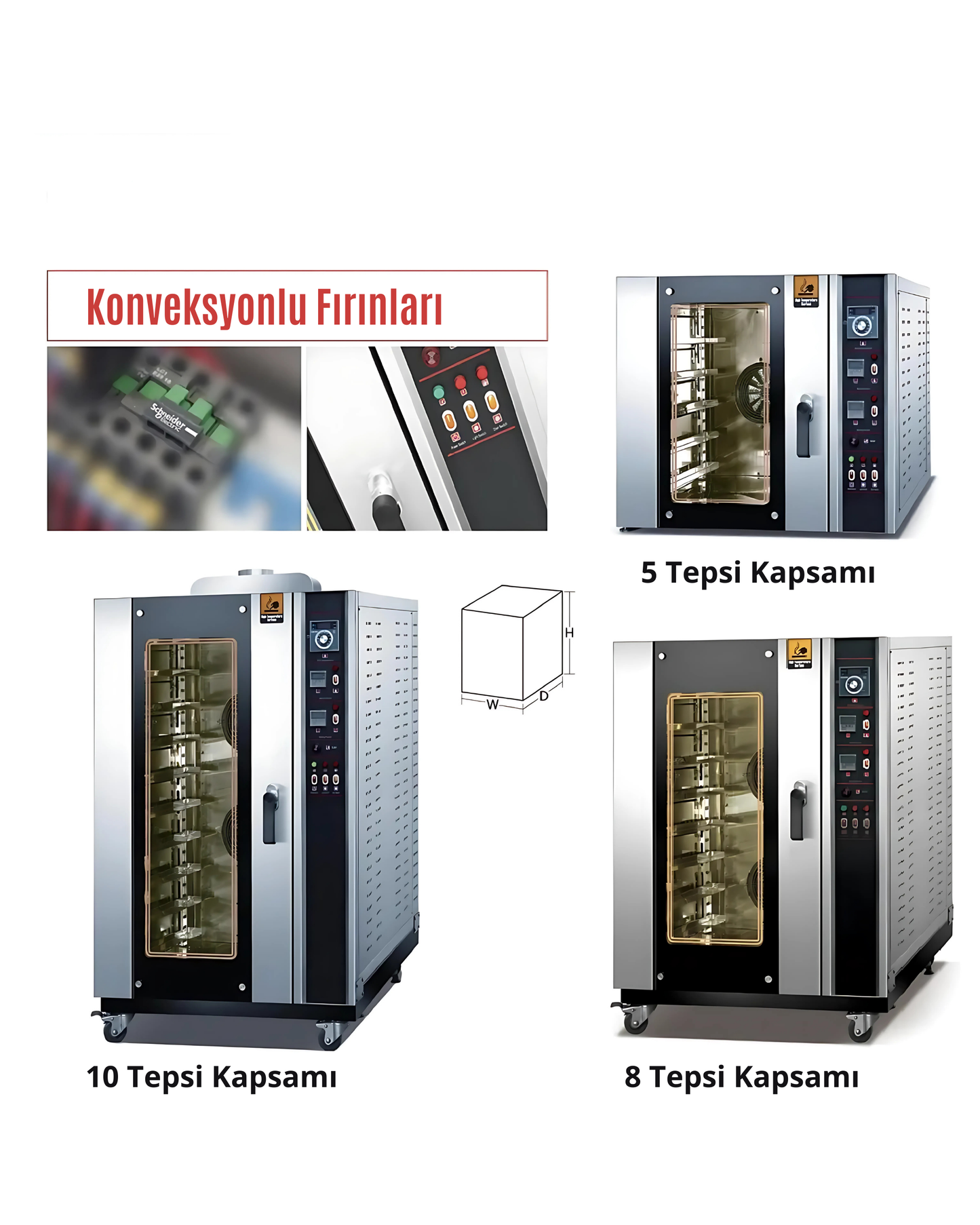 Baagu Gazlı Konveksiyonlu Buhar ile Pişirme Fırını Ticari elektrikli RFL-10R