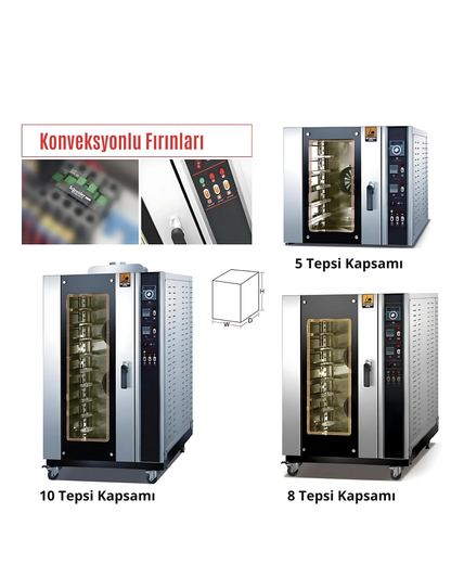 Baagu Gazlı Konveksiyonlu Buhar ile Pişirme Fırını Ticari elektrikli RFL-8R